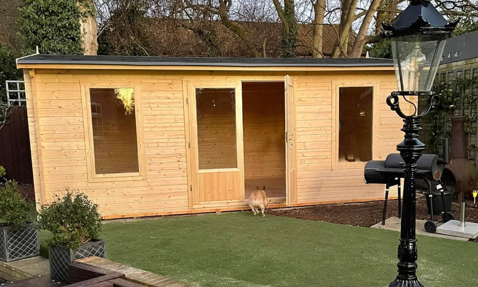 Toughened glass windows on our log cabins
